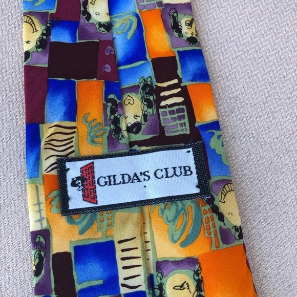Gilda's Club Men's Silk Multicolor Classic Style Made in USA Tie - Picture 5 of 9